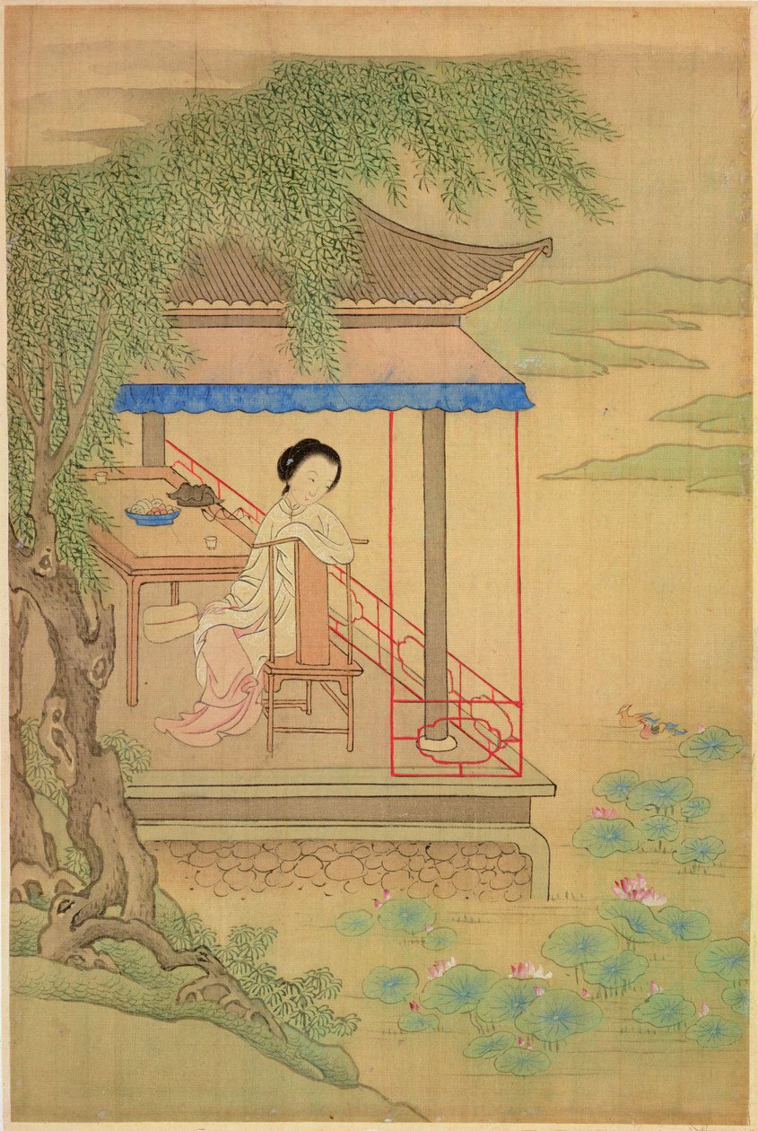 女孩坐在门廊上 作者 时富秋英时富秋英