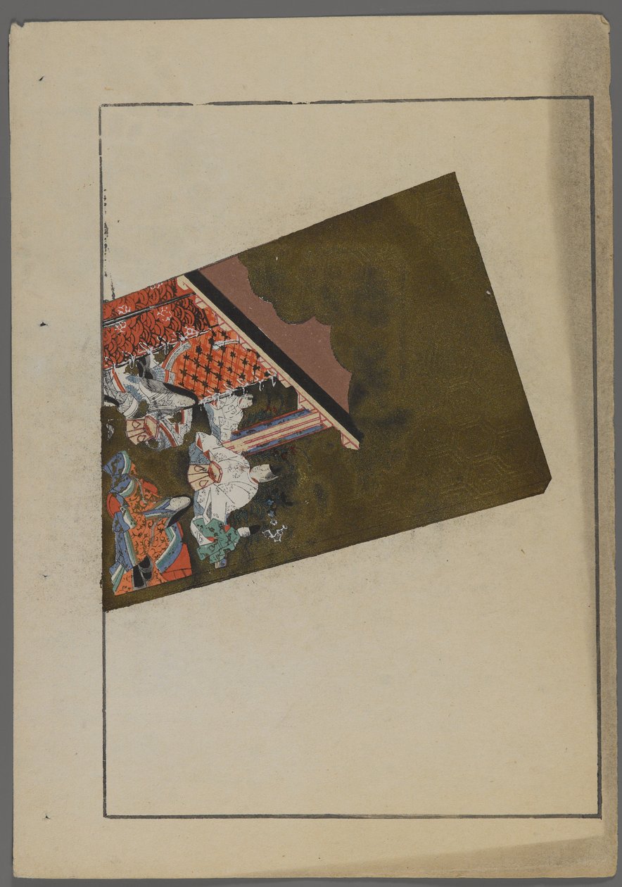 日本玩具，来自Shimizu Seifu，1891-1923的Unai no tomo（A Childs Friends）。 Hanetsuki桨与庭院场面。 作者 清水清风