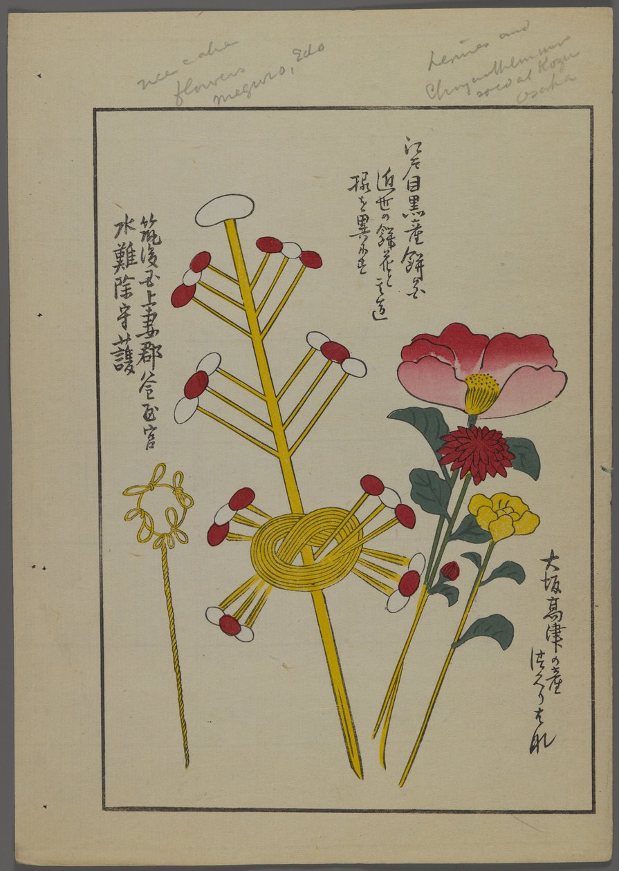 日本玩具，来自Shimizu Seifu，1891-1923的Unai no tomo（A Childs Friends）。鲜花，结。 作者 清水清风