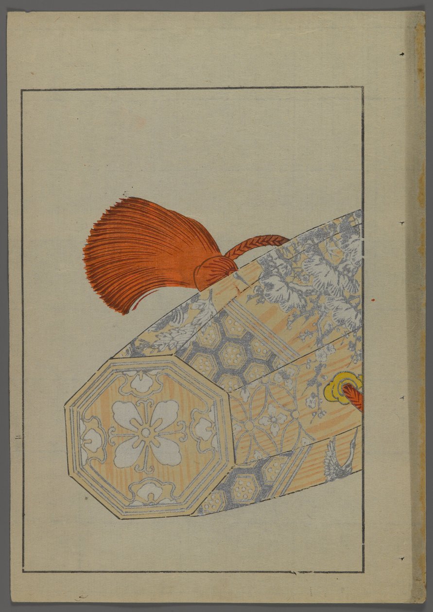 日本玩具，来自Shimizu Seifu，1891-1923的Unai no tomo（A Childs Friends）。八角形容器（可能是鼓）。 作者 清水清风