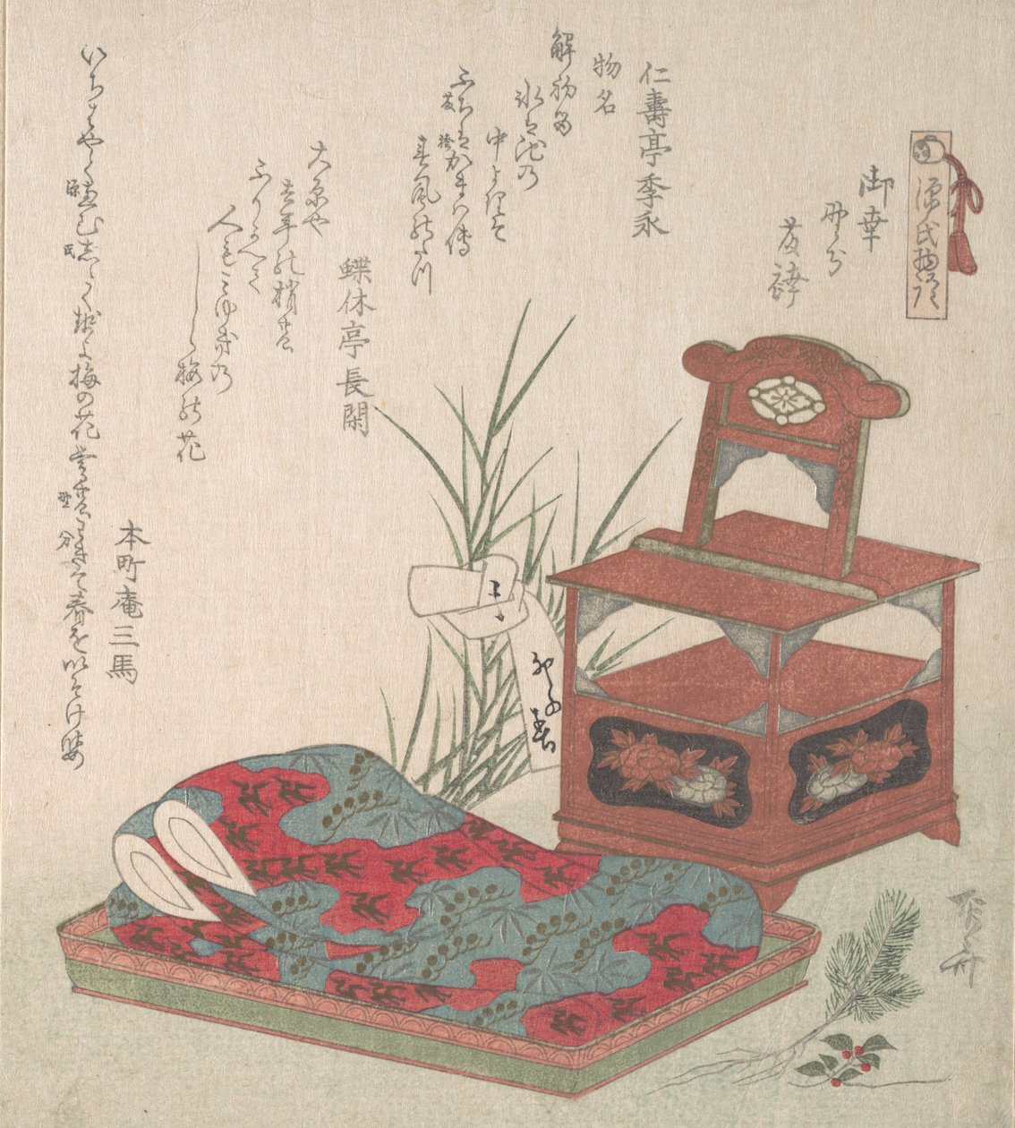 厕所和床上用品的柜子，大概是1819年。 作者 心斋