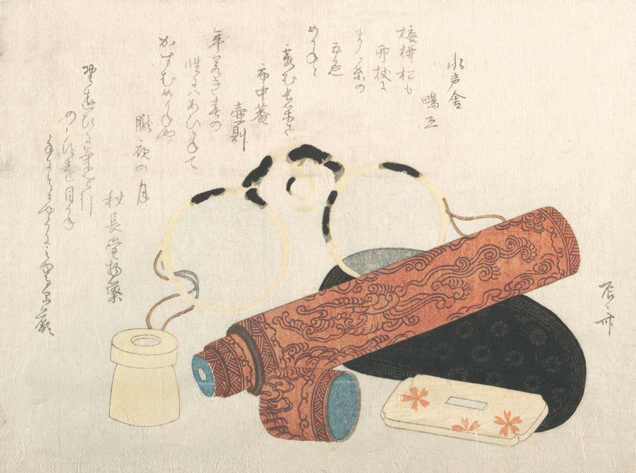 眼镜和望远镜与箱子，19世纪。，19世纪。 作者 心斋