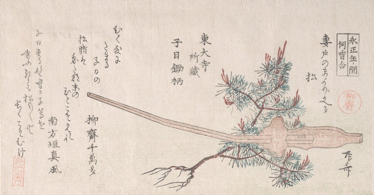 Young Pine Tree and the Handle of a Plow, 19th century., 19世纪。 作者 心斋
