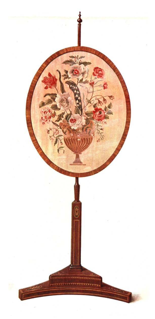 镶嵌桃花心木杆屏，1908年。 作者 雪莉·查尔斯·莱韦林·斯洛科姆