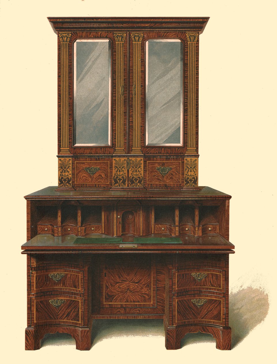 胡桃木镶嵌书柜，1905年 作者 雪莉·查尔斯·莱韦林·斯洛科姆
