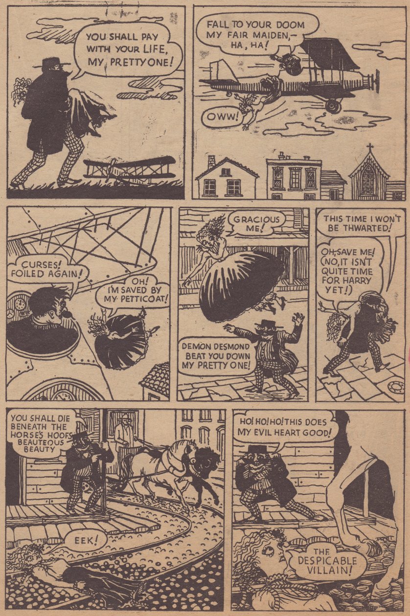 绝望的德斯蒙》，漫画条，约1955年。   作者 雪莉·马卡姆