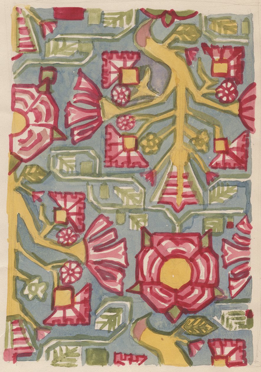 花卉设计，约1950年。 作者 雪莉·马卡姆