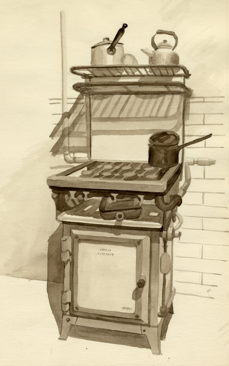 燃气灶，1951年。 作者 雪莉·马卡姆