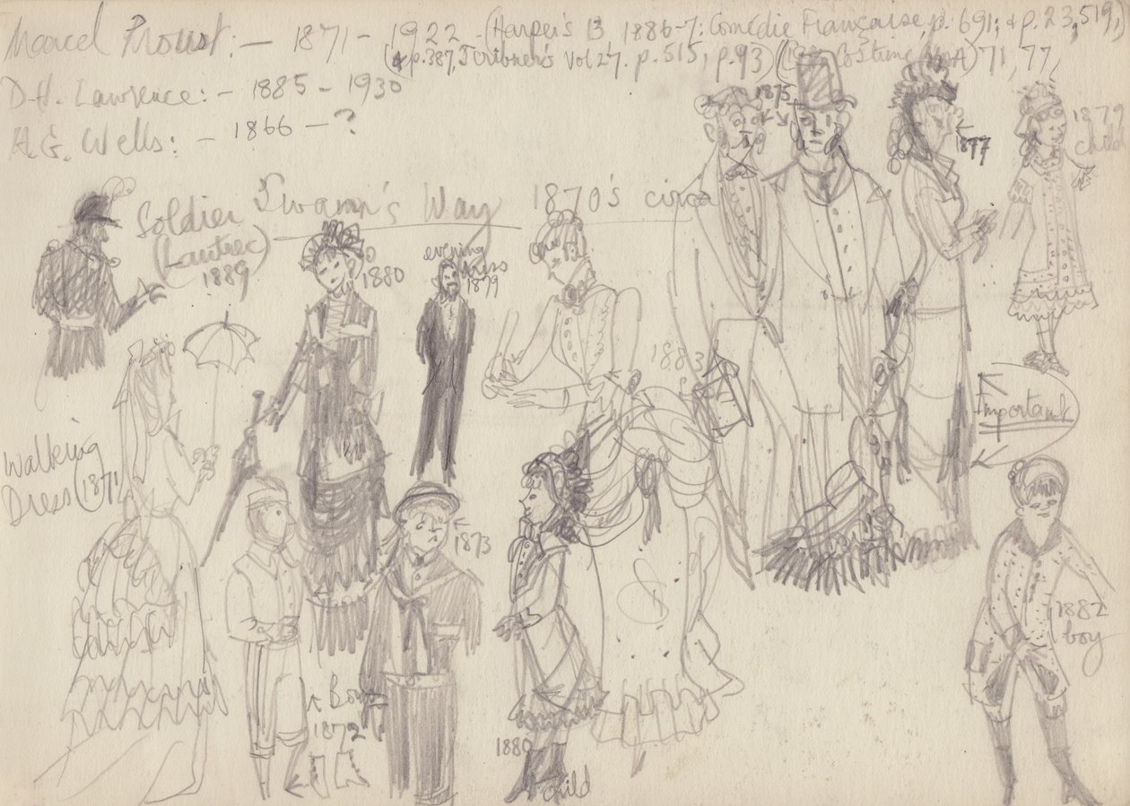 历史服装，约1950年。 作者 雪莉·马卡姆
