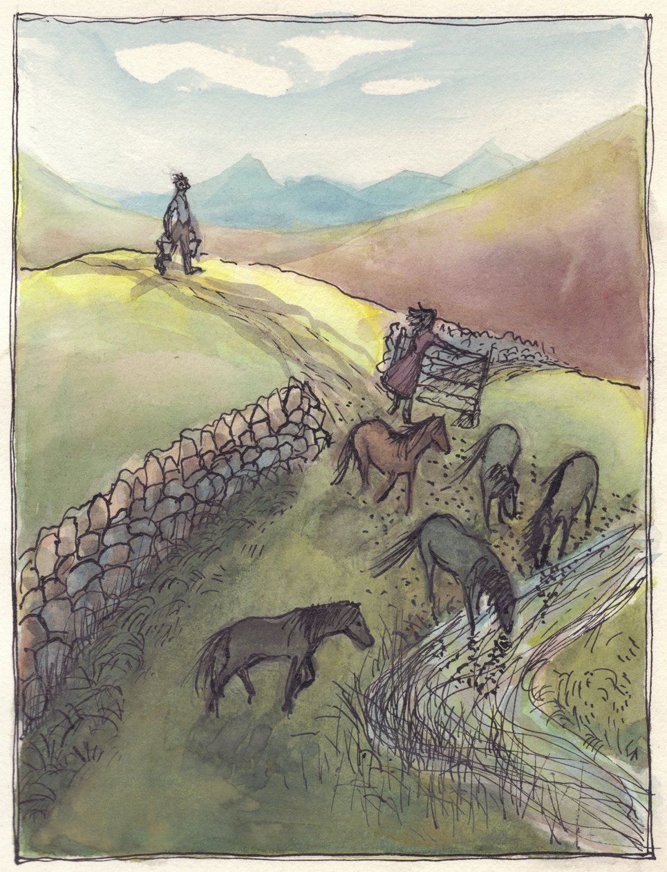 马匹饮水，1952年。 作者 雪莉·马卡姆