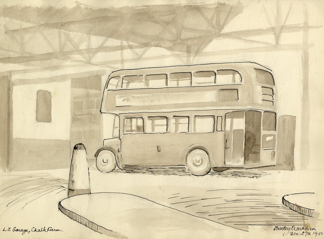 L.T. Garage, Chalk Farm", 1950年。 作者 雪莉·马卡姆