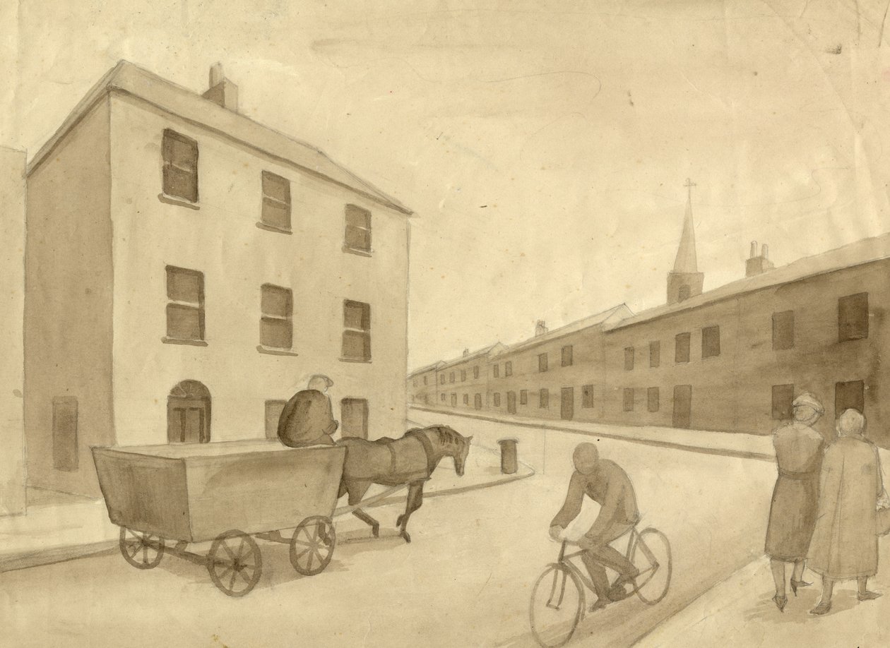 单色的街景，1951年。 作者 雪莉·马卡姆