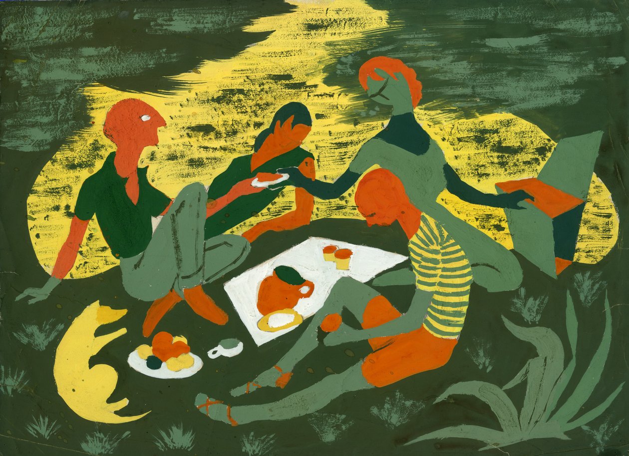野餐，约1950年。 作者 雪莉·马卡姆