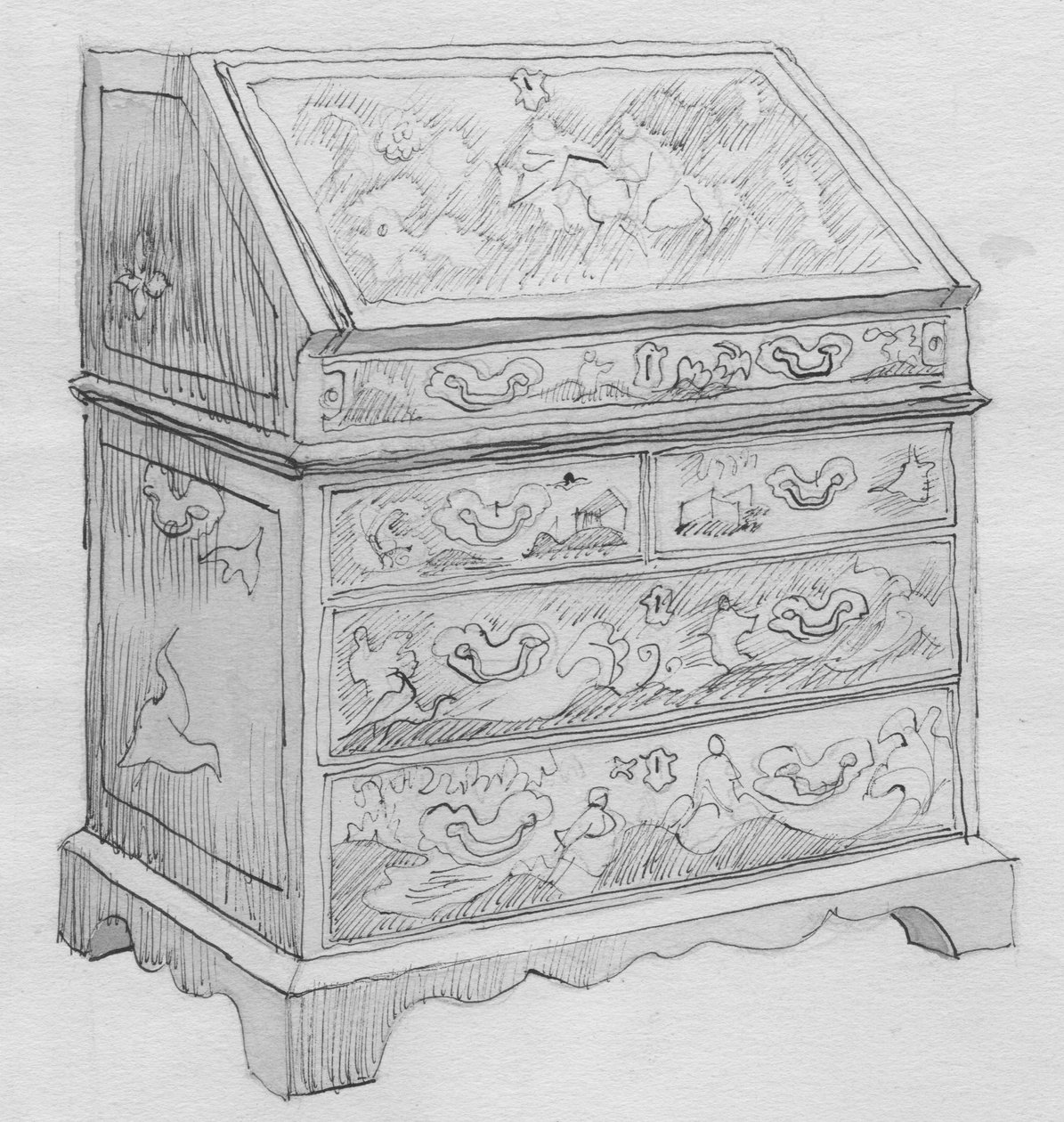 红漆柜》，1950年。 作者 雪莉·马卡姆