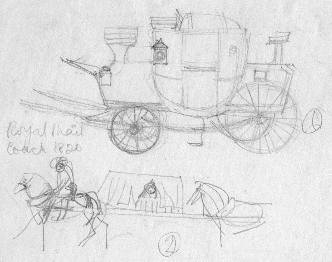 皇家邮政马车，1820年》，约1950年。   作者 雪莉·马卡姆