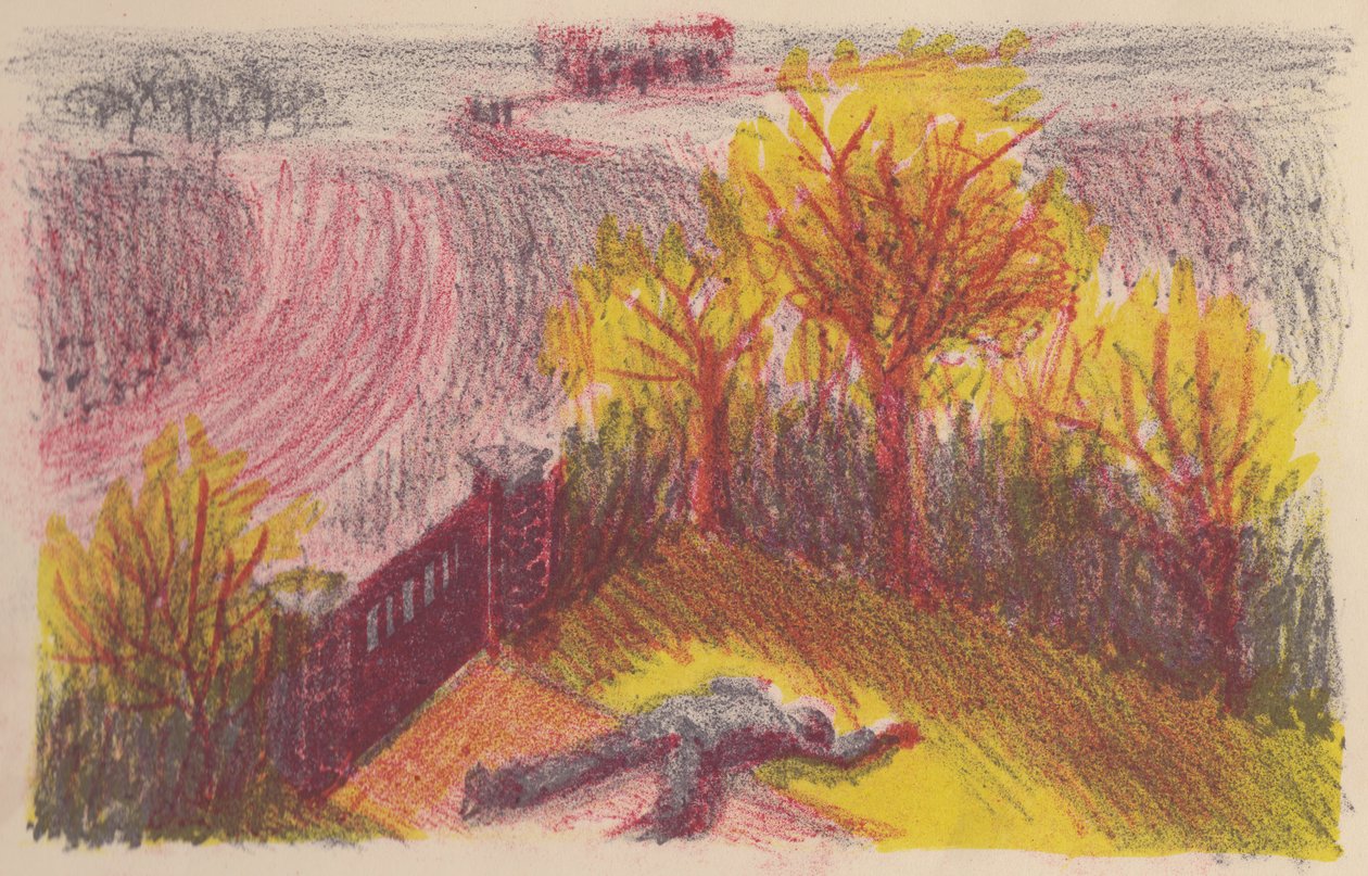 隐形人》的场景：花园里的尸体，1953年。 作者 雪莉·马卡姆