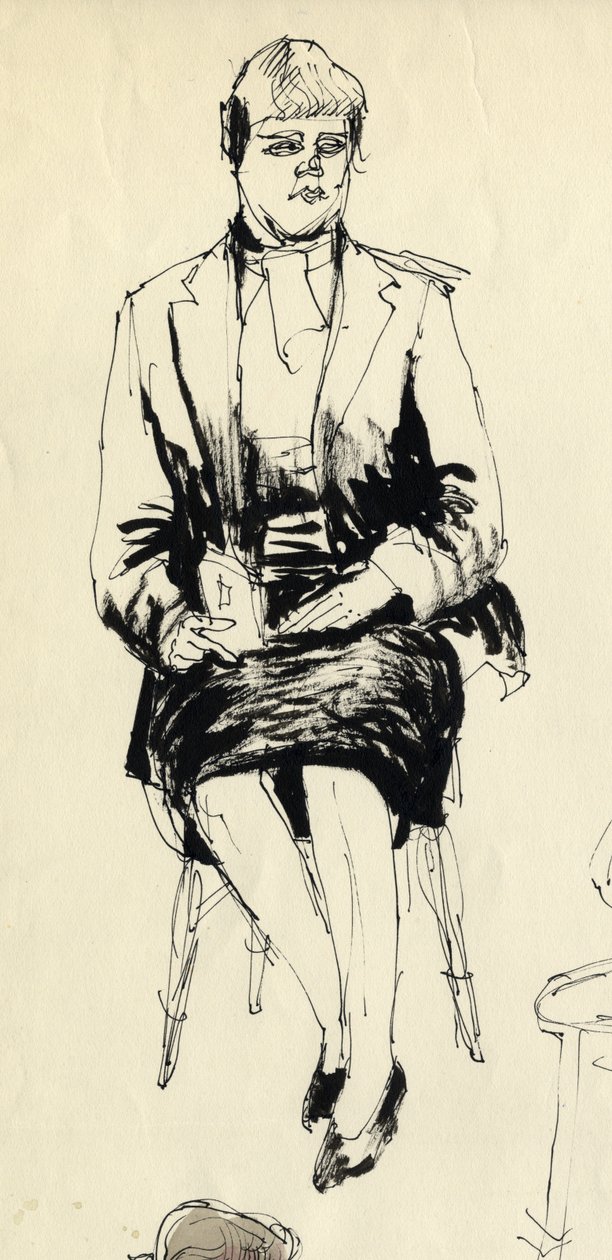 坐着的女人，1953年。 作者 雪莉·马卡姆