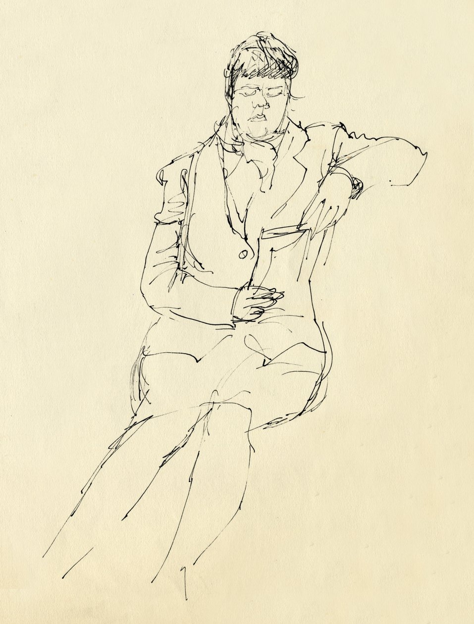 坐着的女人在阅读，1953年。 作者 雪莉·马卡姆