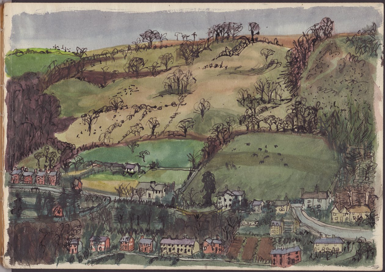 村庄和田野，约1950年。 作者 雪莉·马卡姆