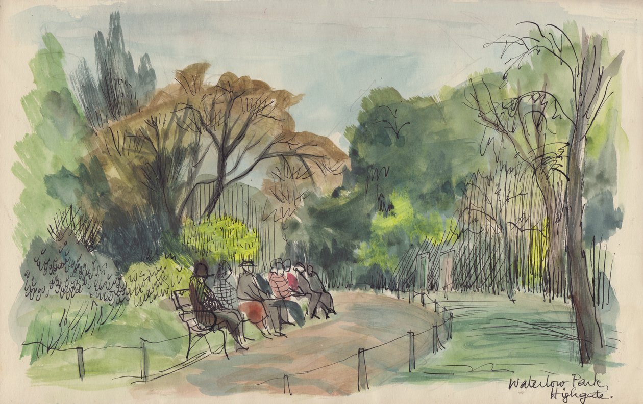 Waterlow Park, Highgate"，约1950年。   作者 雪莉·马卡姆
