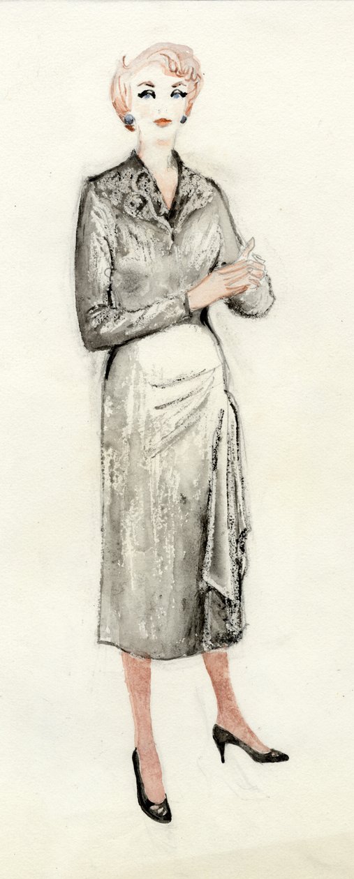 穿黑色衣服的女人，约1950年。 作者 雪莉·马卡姆