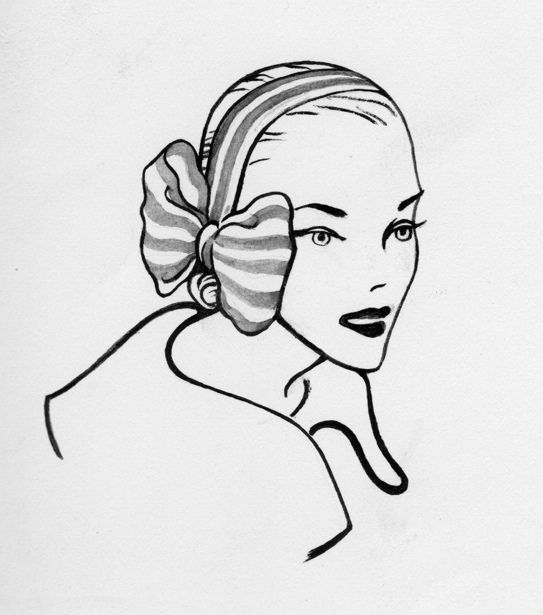 带弓的女人，约1950年。 作者 雪莉·马卡姆