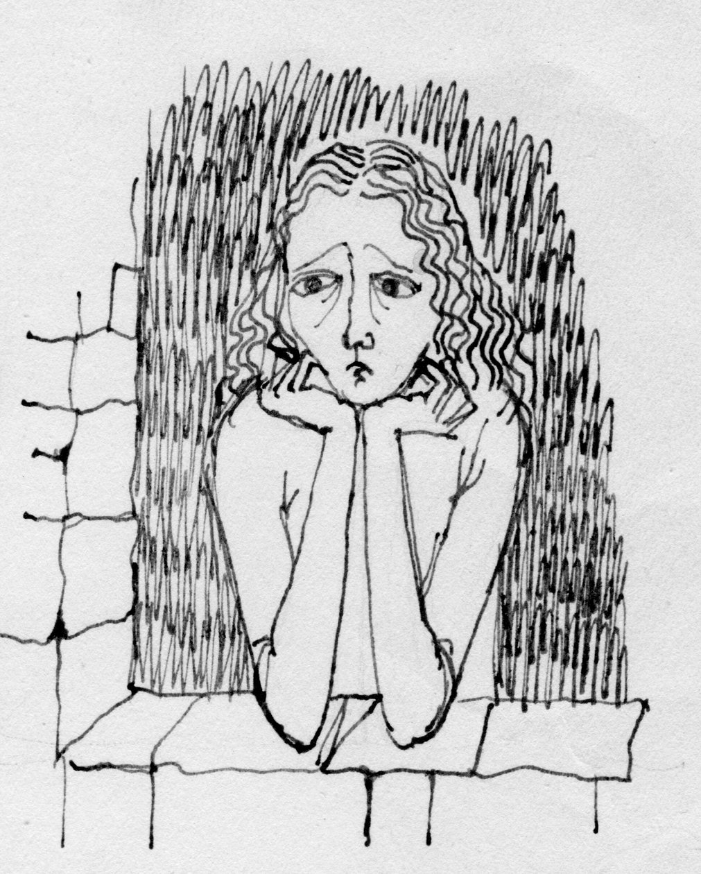 担心的女人，约1950年。 作者 雪莉·马卡姆