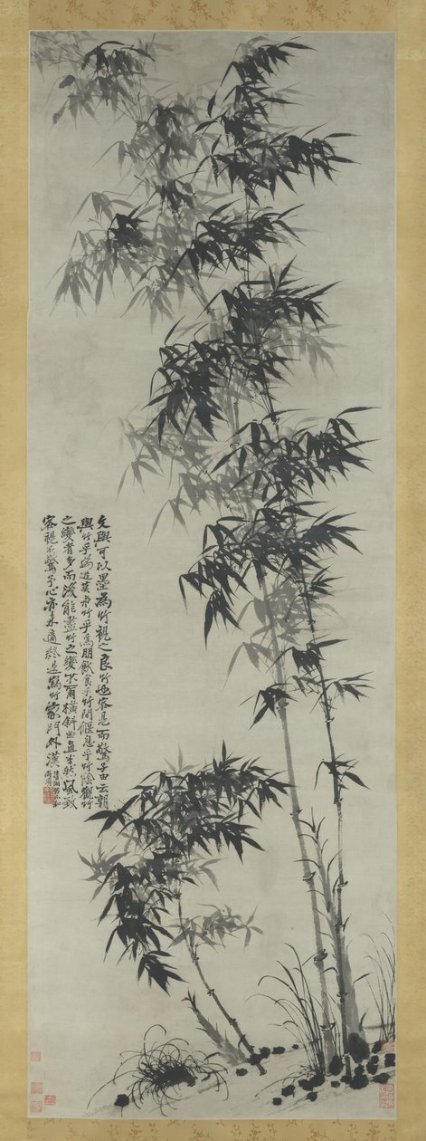 竹在风雨中，ca。 1694。 作者 石涛