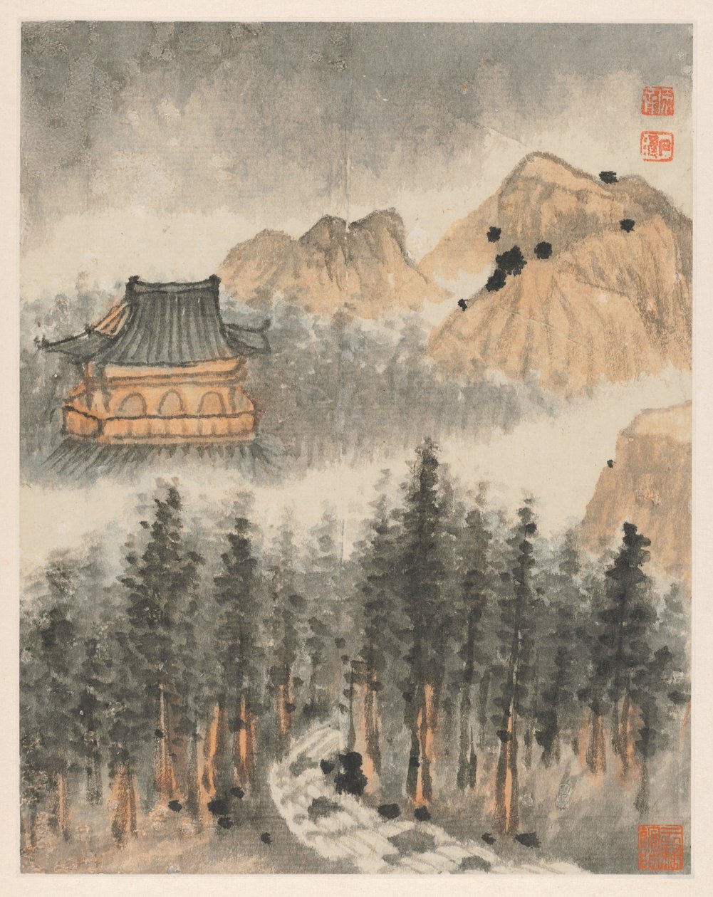 秦淮河，1642-1707年。 作者 石涛