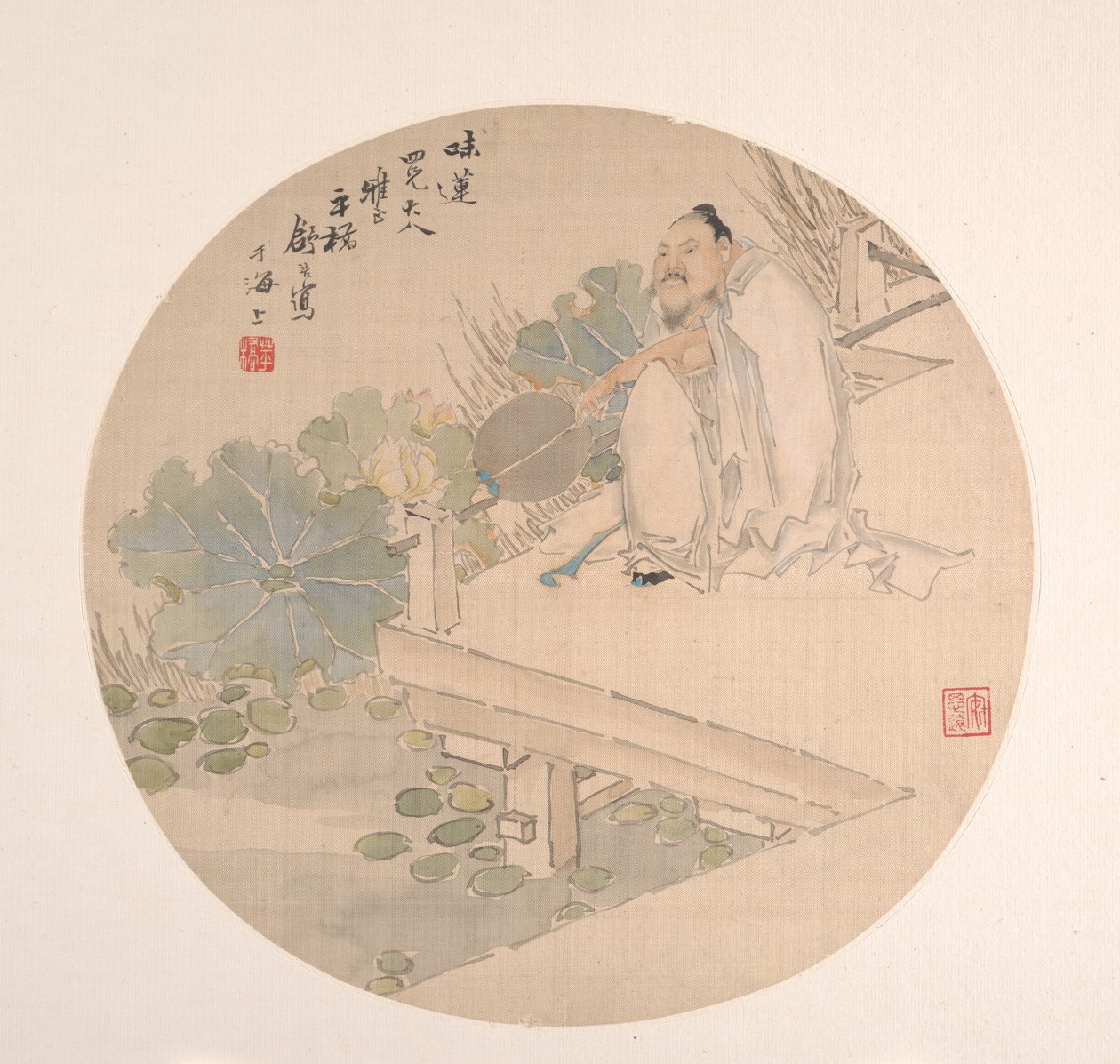 欣赏荷花。 作者 舒豪