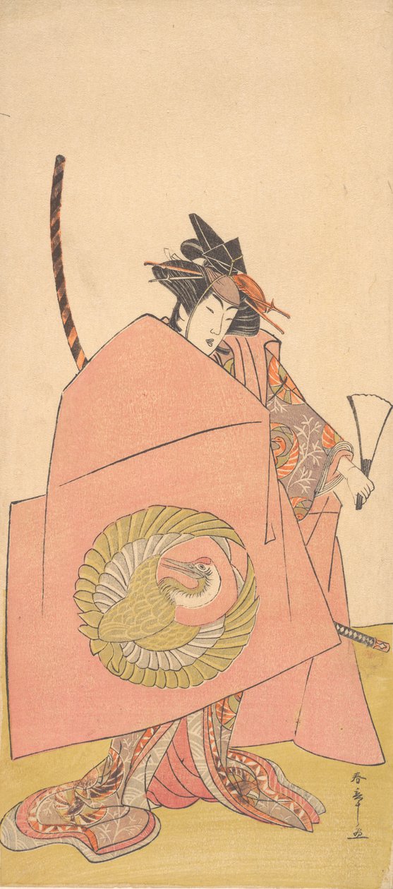 一个身份不明的演员在《鬼婆婆》中等待时机的表演，约1780年。 作者 春庄