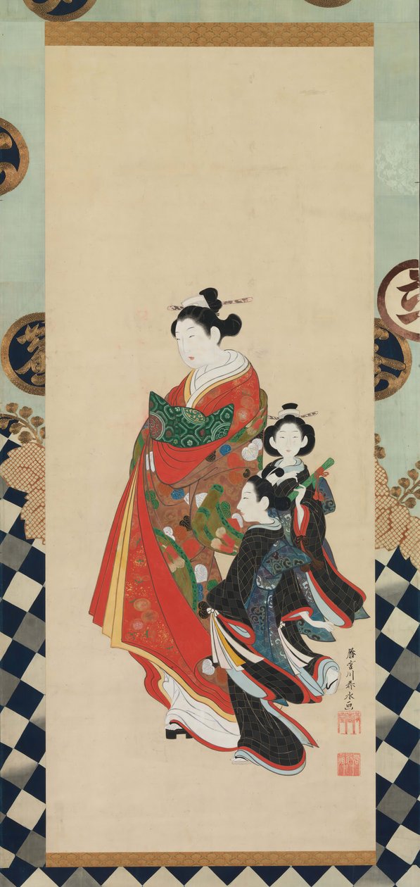宫女和随从，18世纪末。 作者 春庄