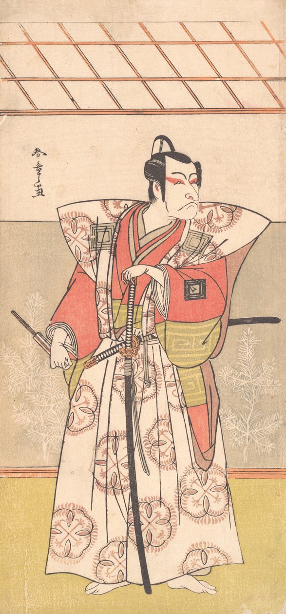 担任高级武士的市川团十郎五世，约1778年。1778. 作者 春庄