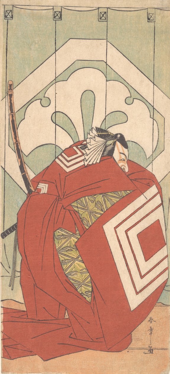 市川团十郎五世扮演的柴乐角色，约1779年。1779. 作者 春庄