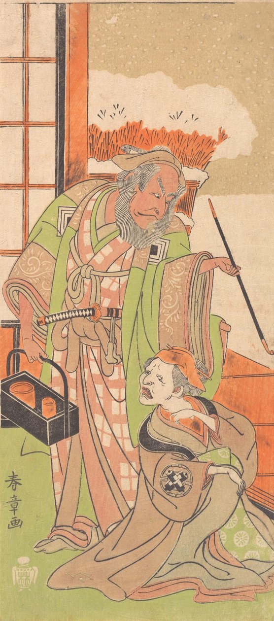 1769年12月，戏剧《川流不息》第二幕中的场景 坂荣八木。 作者 春庄