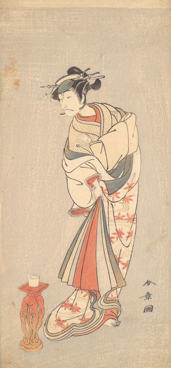 扮演女人的演员市川团十郎V，1772年。 作者 春庄