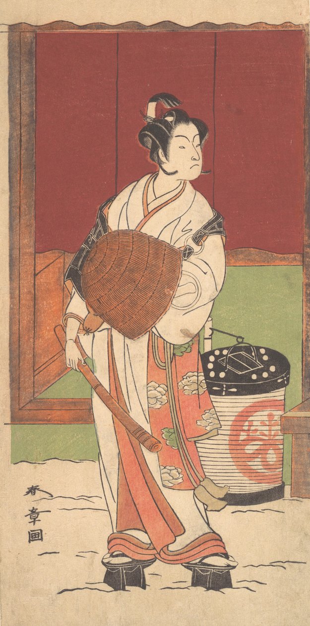 演员市川物之助二世扮演大东家，伪装成小松人，约1772年。 作者 春庄