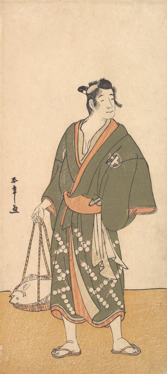 演员大谷弘右卫门三世作为一个鱼贩子，1726-1792。 作者 春庄