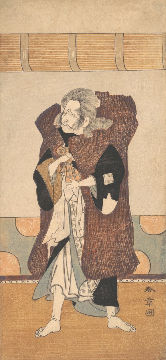 第五代市川团十郎扮演的灰白长发的老人，约1773年。 作者 春庄