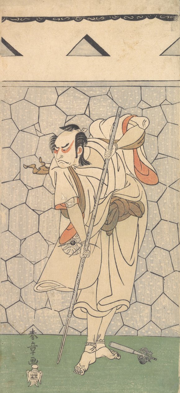 第一任中村中正作为伪装成六合的武士，1770或1771年。 作者 春庄