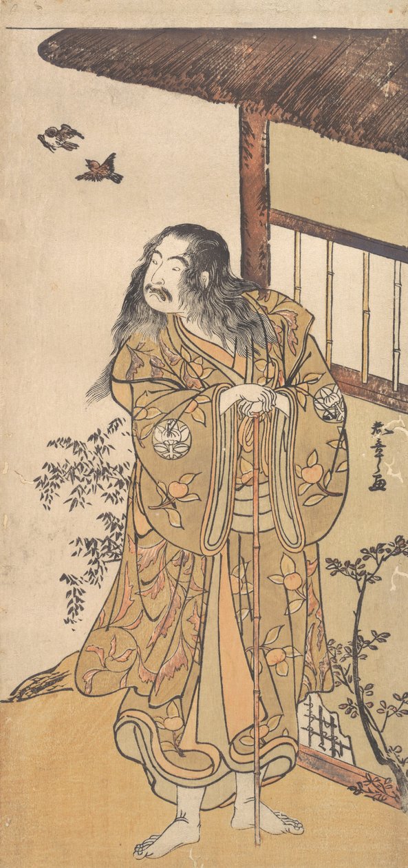 第九代市村内右卫门扮演的顺康，约1778年。 作者 春庄