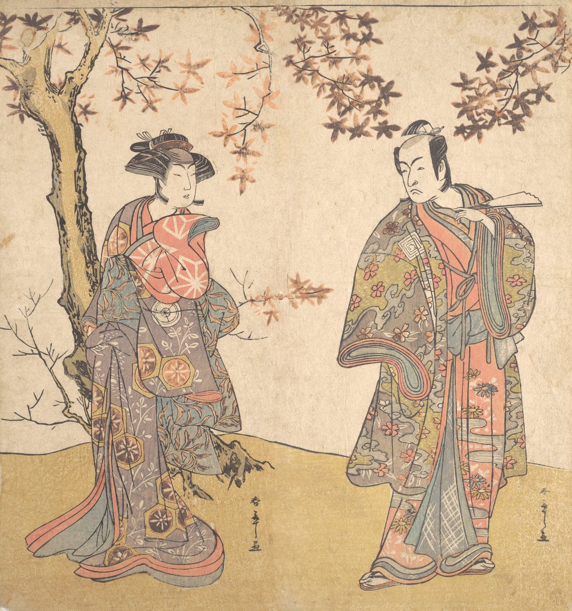 第二幅市川物之助作为一个手无寸铁的人，可能是1778年。 作者 春庄
