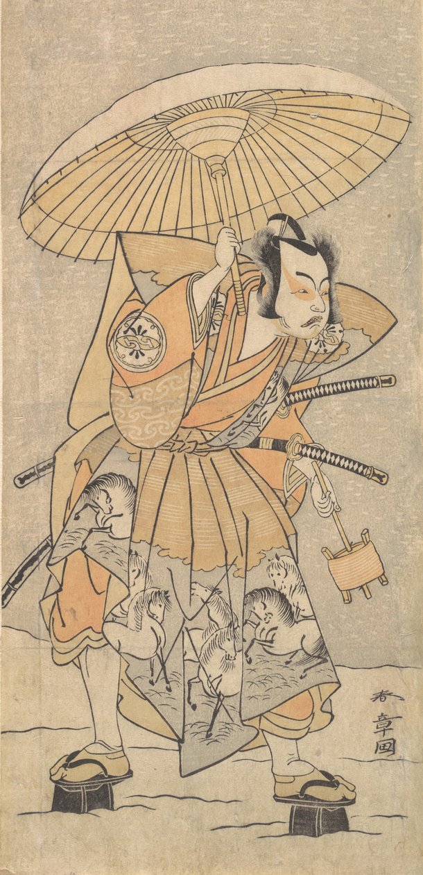 第二位中村居士作为一名武士，1773年或1774年。 作者 春庄