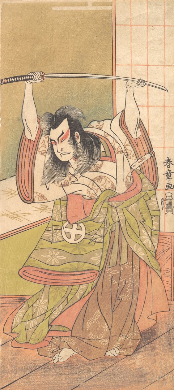 第三代大谷广治作为大名站在恩格瓦河上，约1771年。 作者 春庄