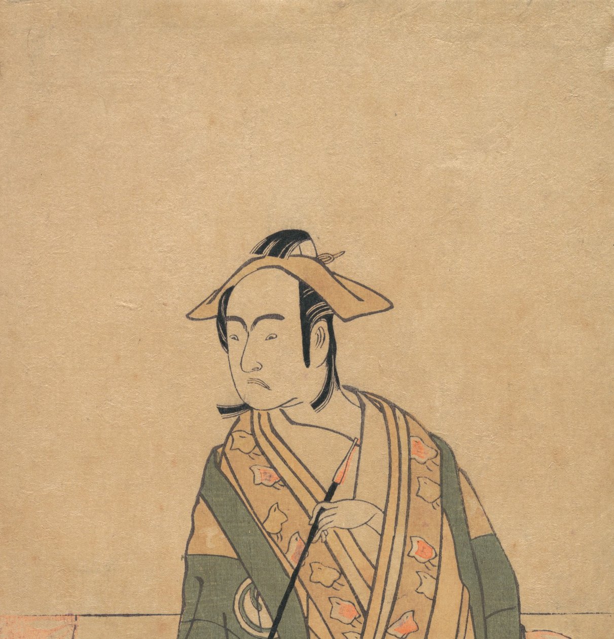 第三位泽村宗九郎在扮演曾国藩的角色，约1779年。 作者 春庄