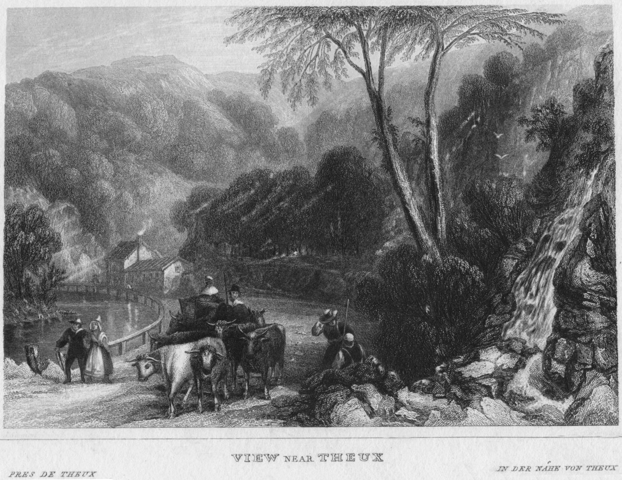 Theux附近的风景，1850年 作者 舒里和儿子