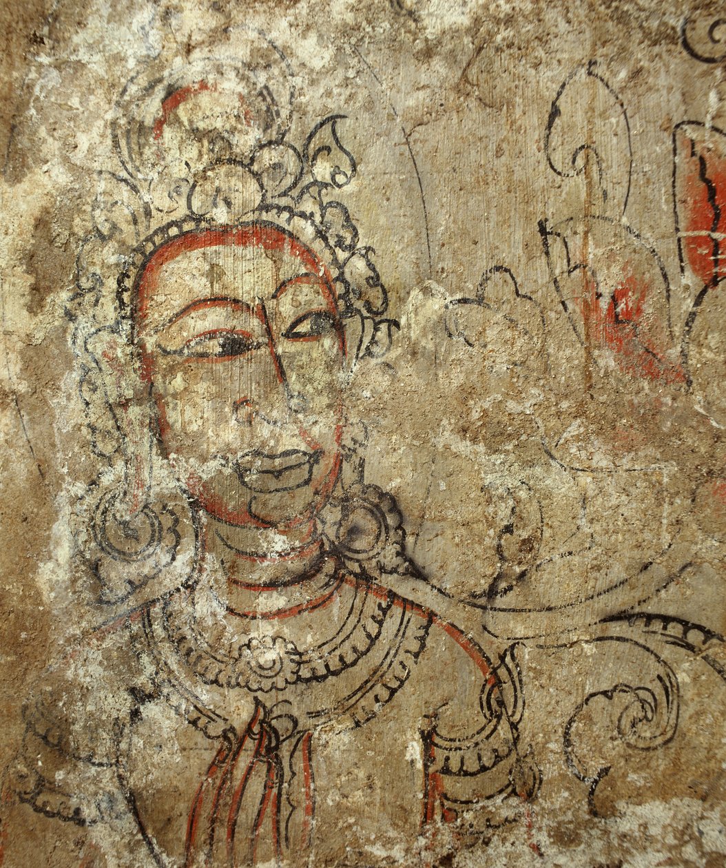 一位女性女神的细节从prang的土窖的，1424 作者 连体学校