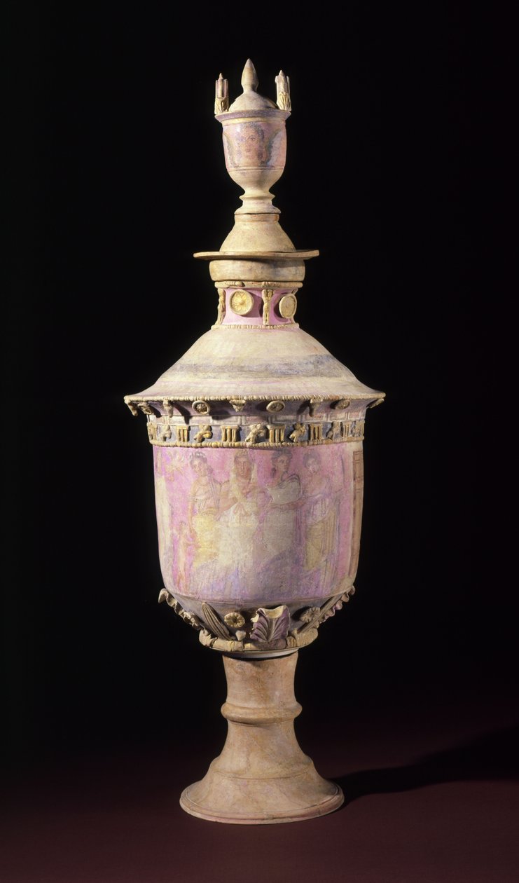 葬礼花瓶（Lebes Gamikos），约前250-225年（陶瓷，涂漆和烫金） 作者 西西里学校