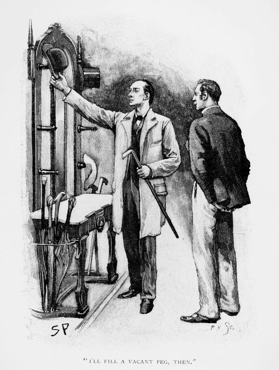 &39;我将填补一个空置的挂钩，然后&39;，&39;The Crooked Man&39;的插图，作者：Arthur Conan Doyle（1859-1930），发表在&39;Strand Magazine&39;，1893年7月 作者 悉尼佩吉特