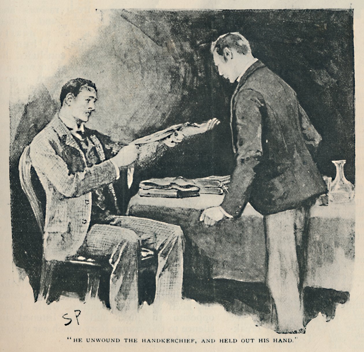 他解开手帕，伸出了手，1892年 作者 悉尼佩吉特